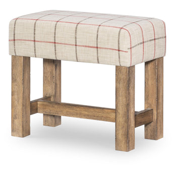 Vintage Market - Upholstered Stool - Barnwood Oak
