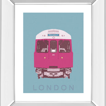 London Transport 3 By Ben James - Mirror Framed Print Wall Art - Purple