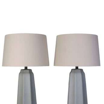 Speckled Stone Ceramic Table Lamp (Set of 2) - Speckled Soft Stone