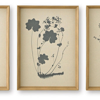 Huddwick - Wall Art Set (Set of 3) - Linen / Black