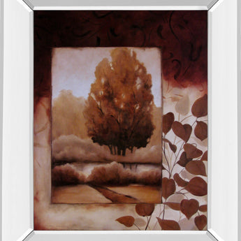 Fall Vignette Il By Carol Robinson - Mirror Framed Print Wall Art - Dark Brown