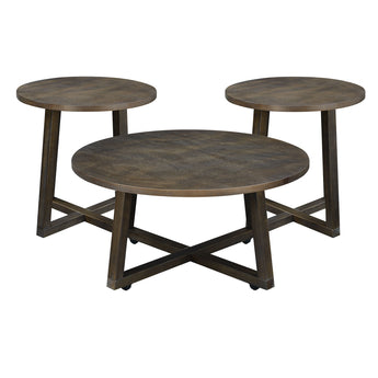Industrial - 3 Piece Occasional Table Set - Brown