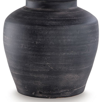 Meadie - 12" Vase - Distressed Black