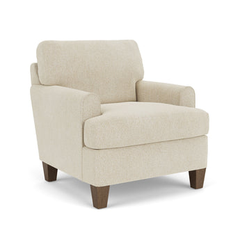 Moxy - Fabric Chair, T-Shaped Seat Cushion, Rounded Mailbox Arms