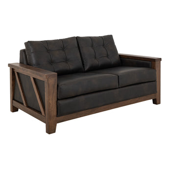 Walnut - Loveseat - Licorice Black