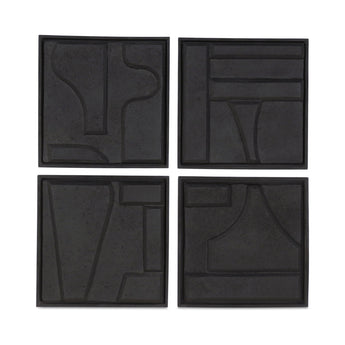 Alva - Wall Sculpture (Set of 4) - Black