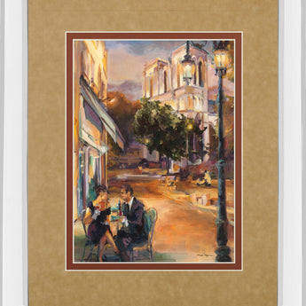 Twilight Time In Paris By Marilyn Hageman - Mirror Framed Print Wall Art - Light Brown