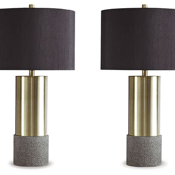 Jacek - Metal Table Lamp (Set of 2) - Gray / Brass Finish