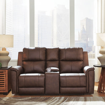 Bleckley - Power Reclining Loveseat With Console / Adjustable Headrest - Espresso