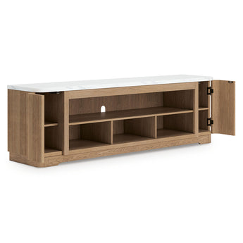 Camdill - Mueble de TV XL con opción de chimenea - Marrón claro