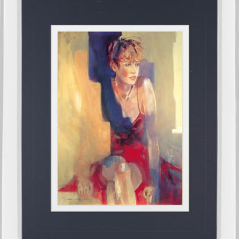 Odalisque L By Christine Comyn - Mirror Framed Print Wall Art - Yellow