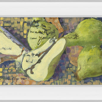 Sparkling Pears I - By Silvia Rutledge Mirror Framed Print Wall Art - Green