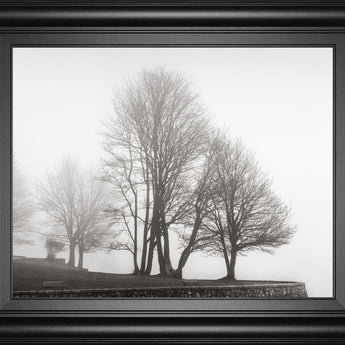 Fog And Trees At Dusk By Lsh - Framed Print Wall Art - Dark Gray