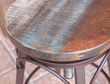 Antique Stool With Iron Base Multicolor - detail
