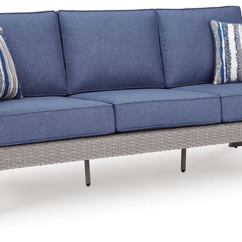Half Moon Beach - Sofa With Cushion - Blue / Gray