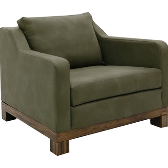 Natural Teca - Armchair - Olive Green
