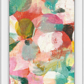Happy Garden II By Danhui Nai - Mirrored Frame Wall Art - Pink