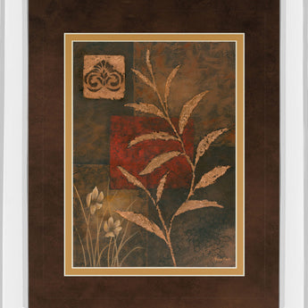 Copper Rhythm Il By Vivian Flasch - Mirror Framed Print Wall Art - Light Brown