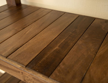 Parota Bookcase Cinnamon Brown - detail