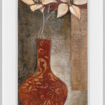 Baroque Floral l By Rosie Abrahams - Mirror Framed Print Wall Art - Red