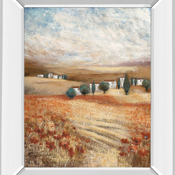 Hilltown Lanscanadian Art Prints Inc. E Il By Rosie Abrahams - Mirror Framed Print Wall Art - Beige