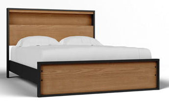Kozmour - Queen Bookcase Complete Bed Frame - Black / Brown