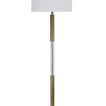Golden Brilliance Metal & Seeded Crystal Floor Lamp With Night Light - Matte Golden Bronze