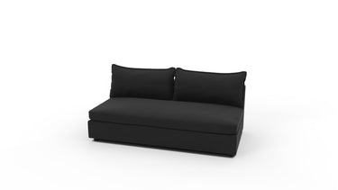 Cherrywood Armless Loveseat - Superb Gunmetal
