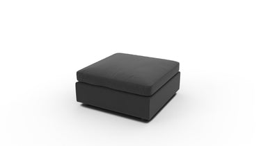Cherrywood Cocktail Ottoman - Superb Gunmetal