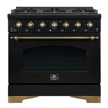Forno 36" Dual Range w/Convection Oven, Black - FFSGS6113-36BLK