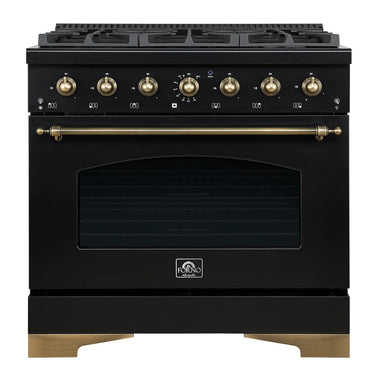 Forno 36" Dual Range w/Convection Oven, Black - FFSGS6113-36BLK