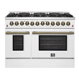Forno 48" Dual Fuel Gas Range, White - FFSGS6156-48WHT