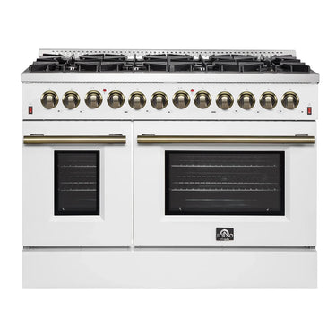 Forno 48" Dual Fuel Gas Range, White - FFSGS6156-48WHT