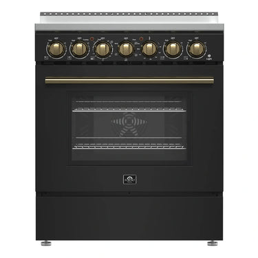 Forno 30" Paolo Electric Range, Black - FFSEL6011-30BLK