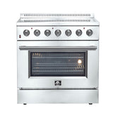 Forno 36" Galiano Electric Range, French Door, Stainless - FFSEL6083-36