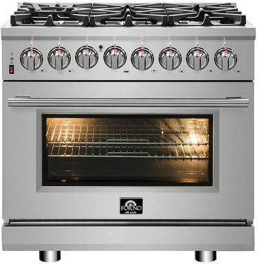 Forno 36" Pro-Style Gas Range, Dual Fuel, S.S. - FFSGS6125-36