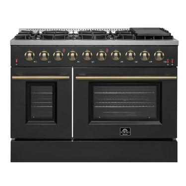 Forno 48" Pro-Style Gas Range, Black - FFSGS6244-48BLK