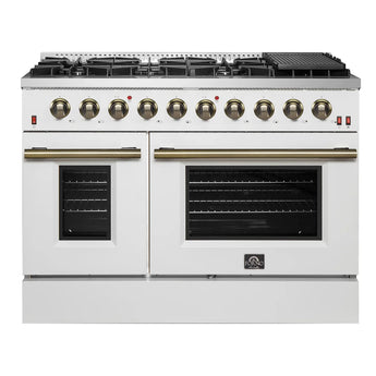 Forno 48" Pro-Style Gas Range, White - FFSGS6244-48WHT