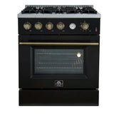 Forno 30" Gas Range w/Convection Oven, Black - FFSGS6277-30BLK