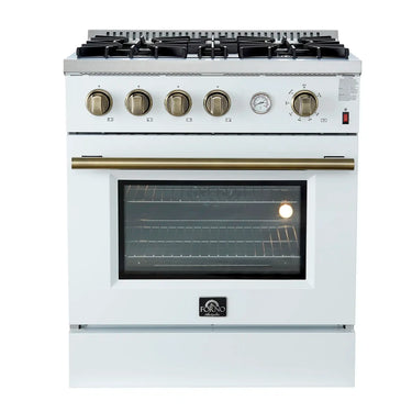 Forno 30" Gas Range w/Convection Oven, White - FFSGS6277-30WHT