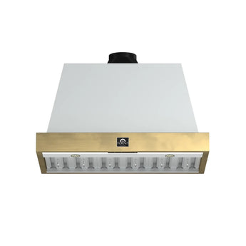 Quality Home Vittorio 36" Wall Mount Range Hood,White - FRHWM5078-36WHT
