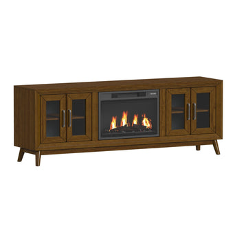 Santa Barbara - 70" TV Console in Walnut w/23" Fireplace Insert