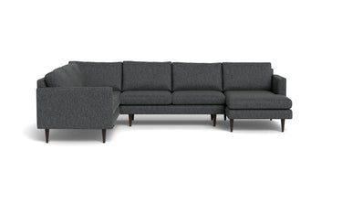 Wallace 130" Untufted Corner Sectionals w. Right Chaise - Tropez Charcoal