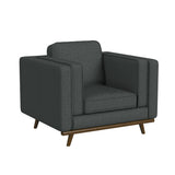 Venus Chair in Belfast China Charcoal with Cherry Finished Wooden Front