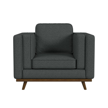 Venus Chair in Belfast China Charcoal with Cherry Finished Wooden Front