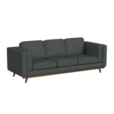 Venus Sofa in Belfast China Charcoal with Cherry Finished Wooden Front