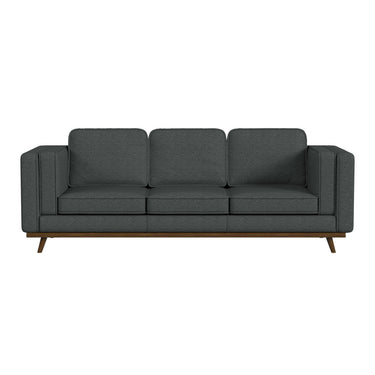 Venus Sofa in Belfast China Charcoal with Cherry Finished Wooden Front