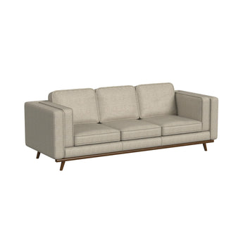Venus Sofa in Belfast China Beige with Cherry Finished Wooden Front