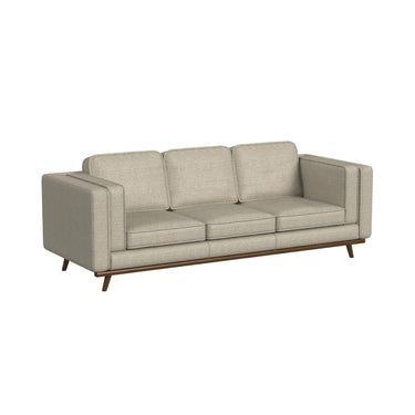 Venus Sofa in Belfast China Beige with Cherry Finished Wooden Front