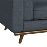 Venus Sofa in Palmer Sky with Cherry Finished Wooden Front